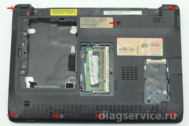 чистка системы охлаждения на ноутбуке  Acer  Aspire One KAV60